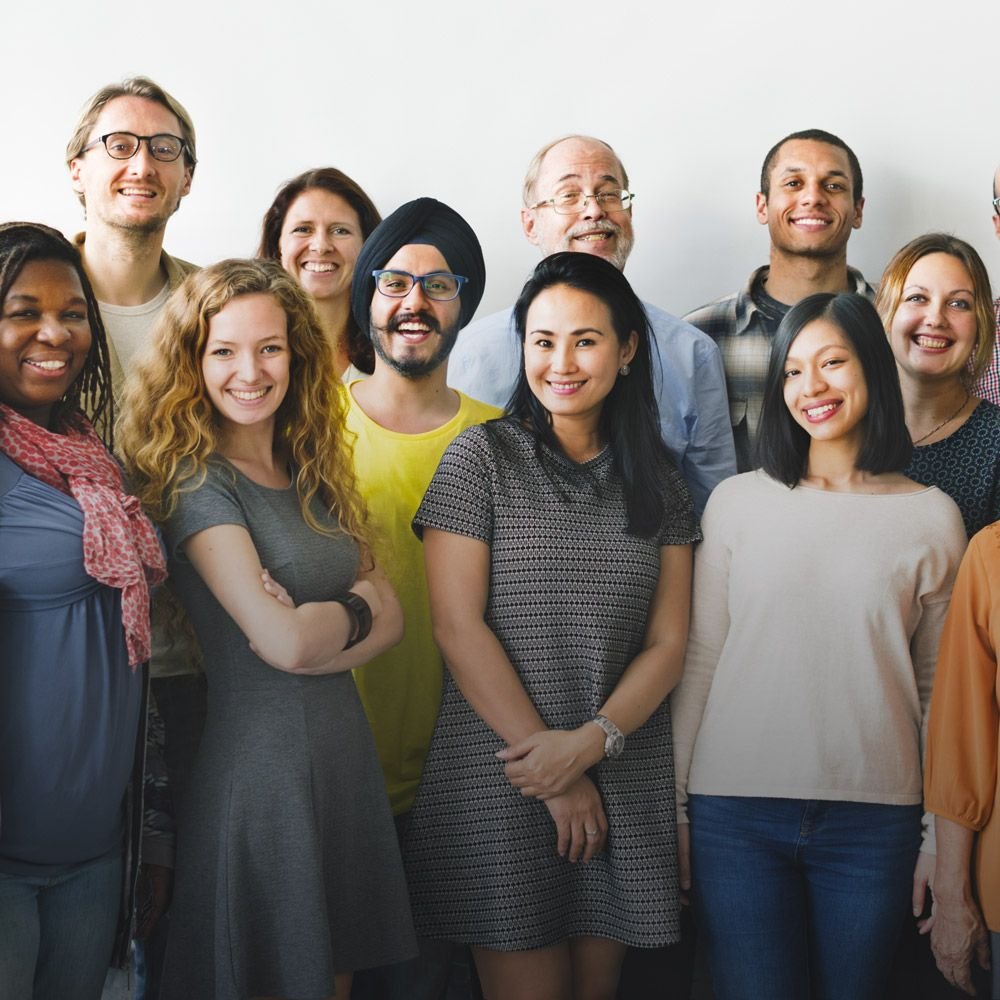 Happy group of dental patients